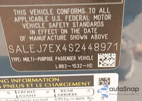 2025 Land Rover Defender 110 P300 from USA, damaged, VIN SALEJ7EX4S2448971